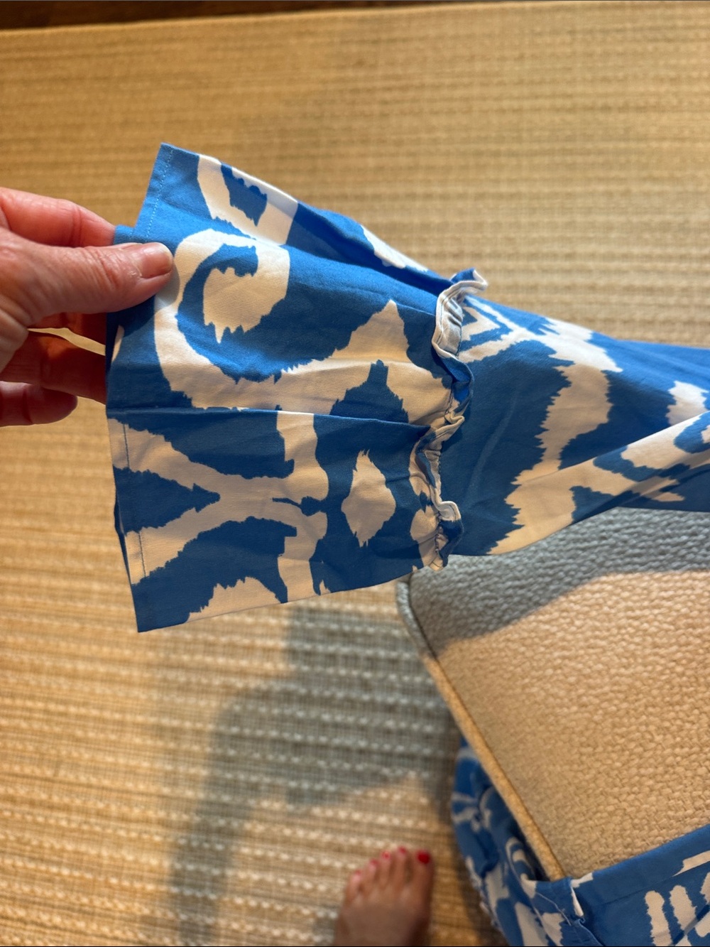 Blue Ikat Print Tiered Women's Dress - Picture 4 of 4